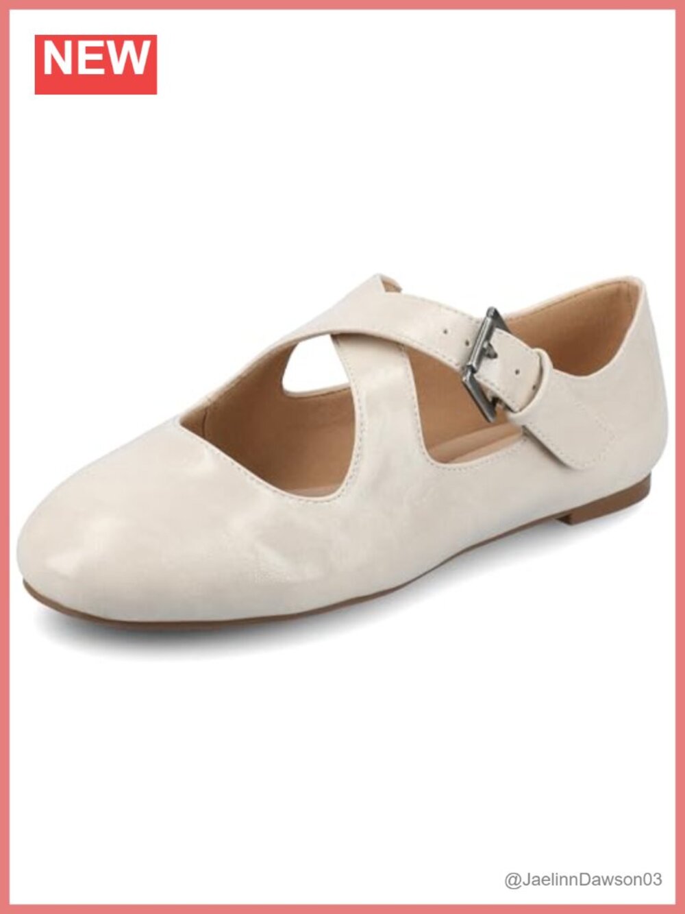Women's Mary Jane Flats Faux Leather Buckle Block Heel Almond Toe Vegan